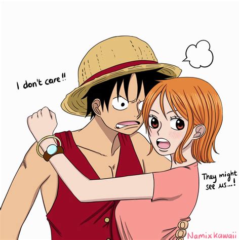 fanart luffy x nami|luffy and nami kiss.